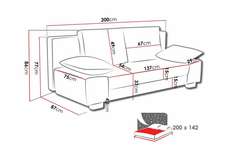 Kintore 2-pers. Sovesofa - Mørkeblå - Møbler - Sofaer - Sovesofaer