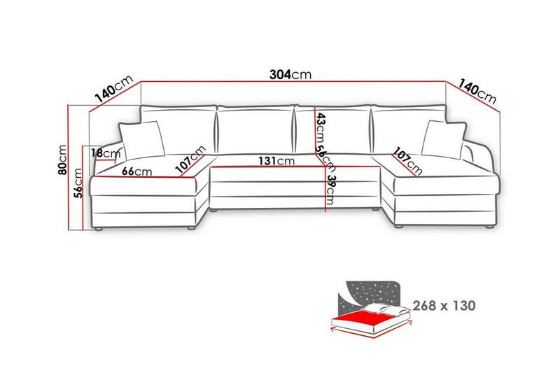 Kintore 4-pers. Hjørnesovesofa - Mørkeblå - Møbler - Sofaer - Sovesofaer