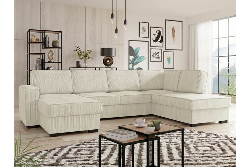 Kintore 4-pers. Hjørnesovesofa - Beige - Møbler - Sofaer - Sovesofaer