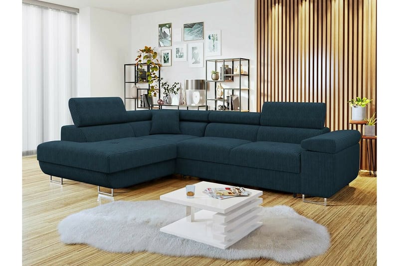 Kintore 4-pers. Hjørnesovesofa - Mørkeblå - Møbler - Sofaer - Sovesofaer