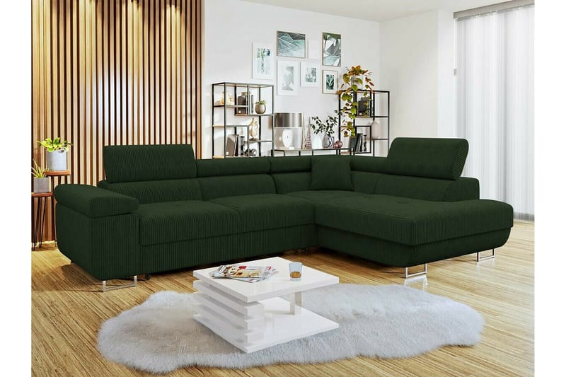 Kintore 4-pers. Hjørnesovesofa - Mørkegrøn - Møbler - Sofaer - Sovesofaer