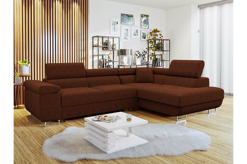 Kintore 4-pers. Hjørnesovesofa - Mørkebrun - Møbler - Sofaer - Sovesofaer