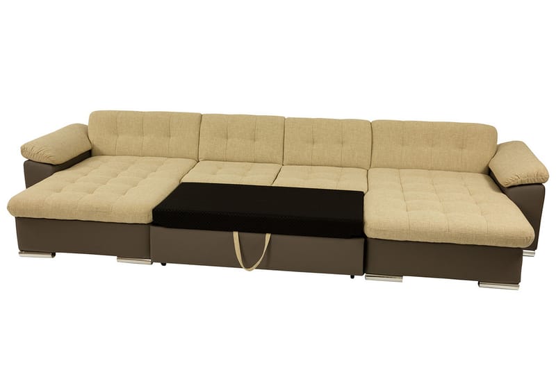 Kinzer Dyb Sovesofa Dobbeltdivan 4-personers 315x130 cm U-formet - Beige - Møbler - Sofaer - Sovesofaer