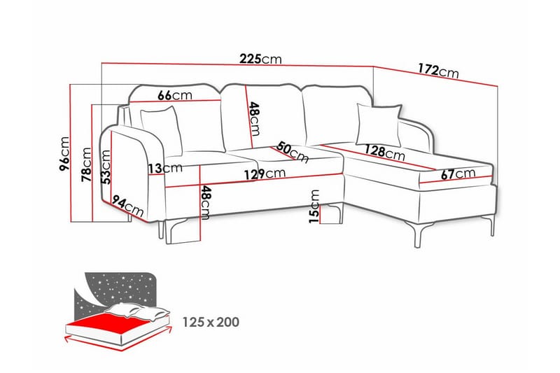 Knocklong 3-personers Hjørnesovesofa - Mørkeblå - Møbler - Sofaer - Sovesofaer