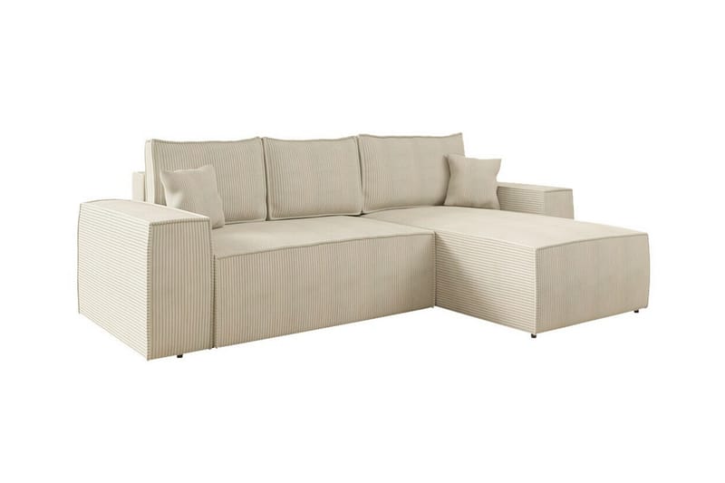 Knocklong 3-personers Hjørnesovesofa - Cream - Møbler - Sofaer - Sovesofaer