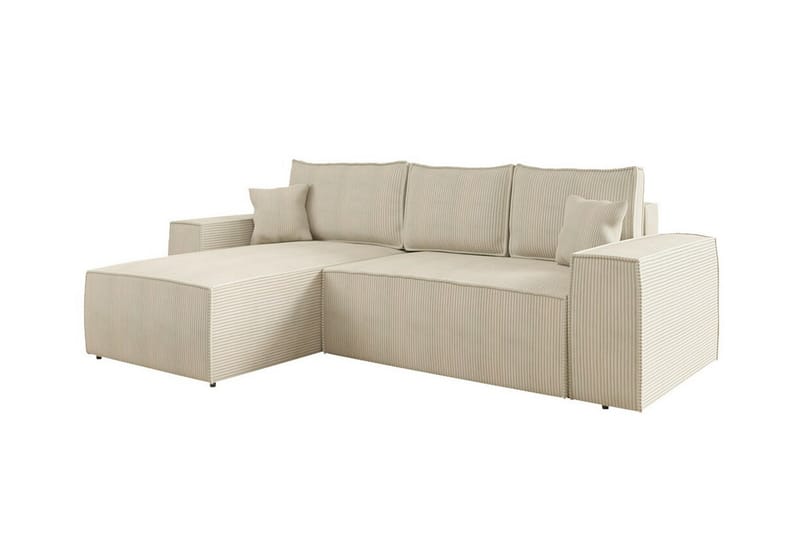 Knocklong 3-personers Hjørnesovesofa - Cream - Møbler - Sofaer - Sovesofaer