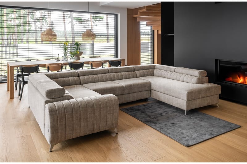 Kotori Hjørnesovesofa m. Chaiselong - Beige - Møbler - Sofaer - Sovesofaer