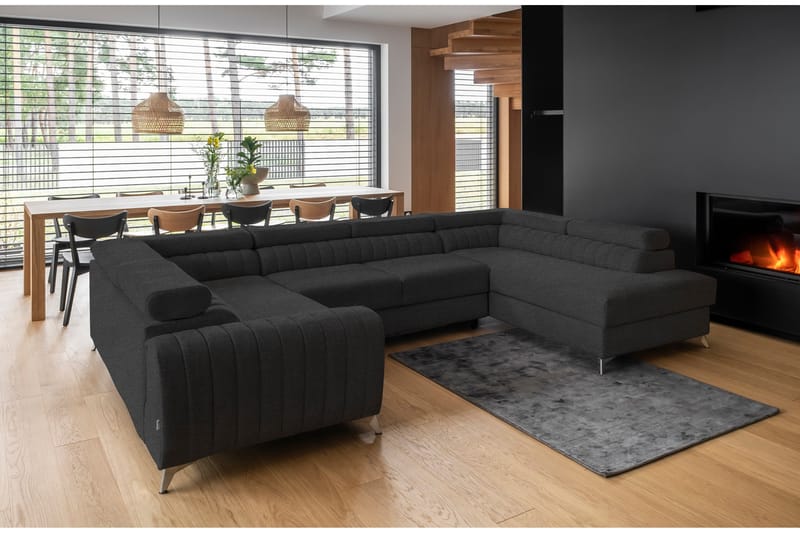 Kotori Hjørnesovesofa m. Chaiselong - Mørkegrå - Møbler - Sofaer - Sovesofaer