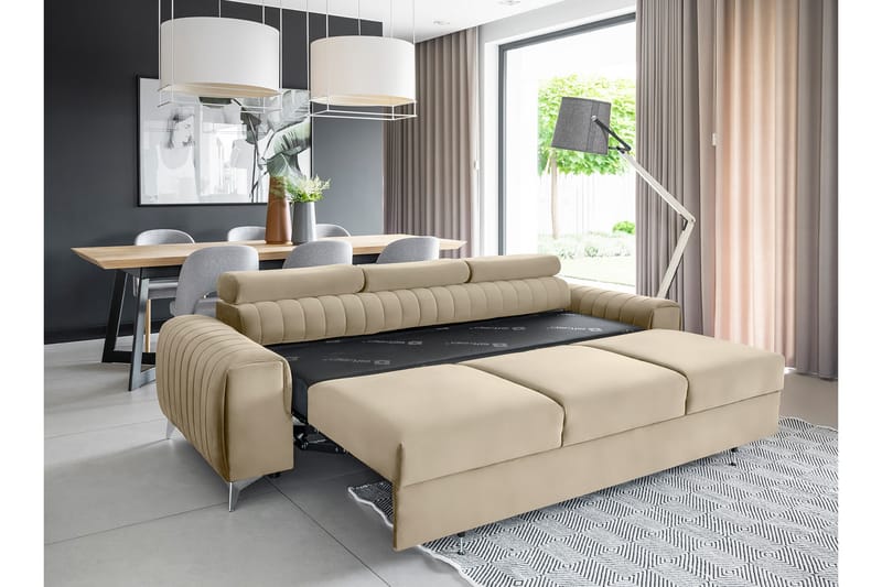 Laurece Sovesofa 3-personers - Beige - Møbler - Sofaer - Sovesofaer