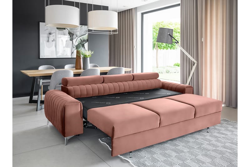 Laurece Sovesofa 3-personers - Rosa - Møbler - Sofaer - Sovesofaer