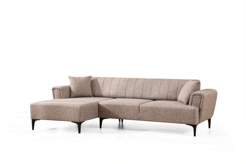 Lilesville Sovesofa med chaiselong - Lysebrun - Møbler - Sofaer - Sovesofaer