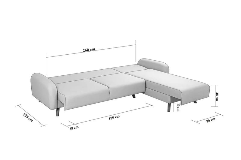 Malkiat Hjørnesovesofa - Antracit - Møbler - Sofaer - Sovesofaer