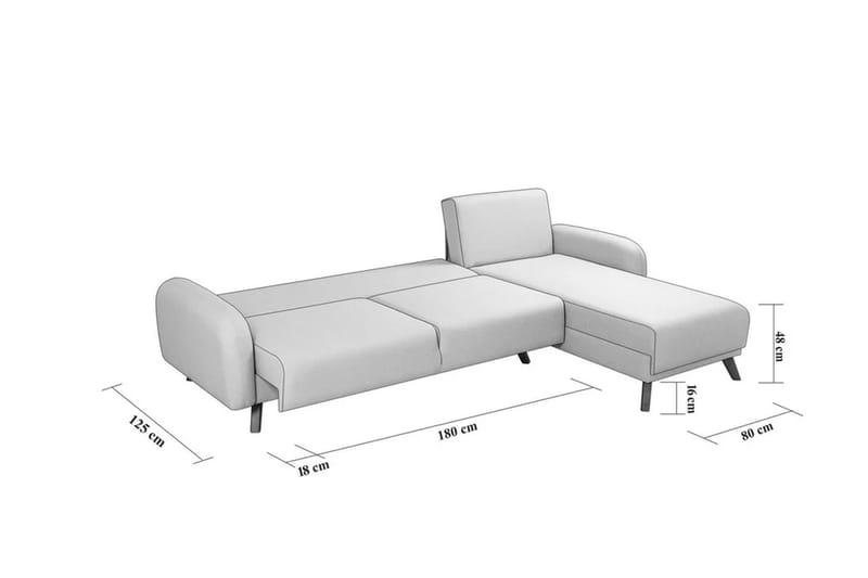 Malkiat Hjørnesovesofa - Cream - Møbler - Sofaer - Sovesofaer