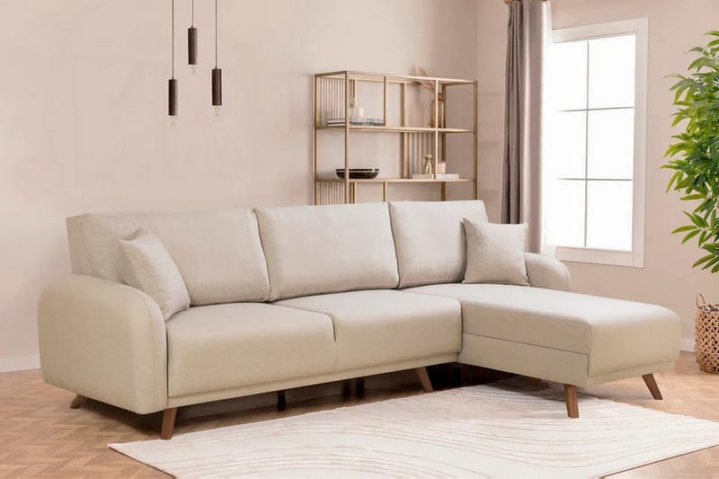 Malkiat Hjørnesovesofa - Cream - Møbler - Sofaer - Sovesofaer