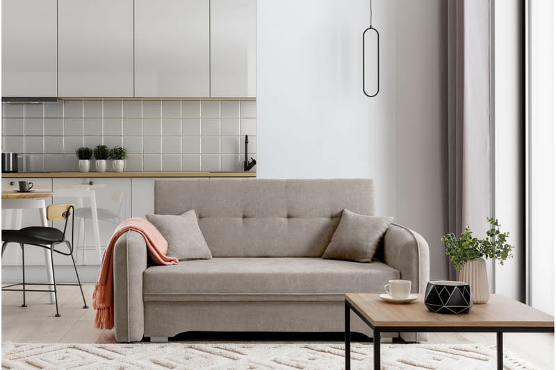 Manita Sovesofa med Opbevaring 2-personers - Beige - Møbler - Sofaer - Sovesofaer