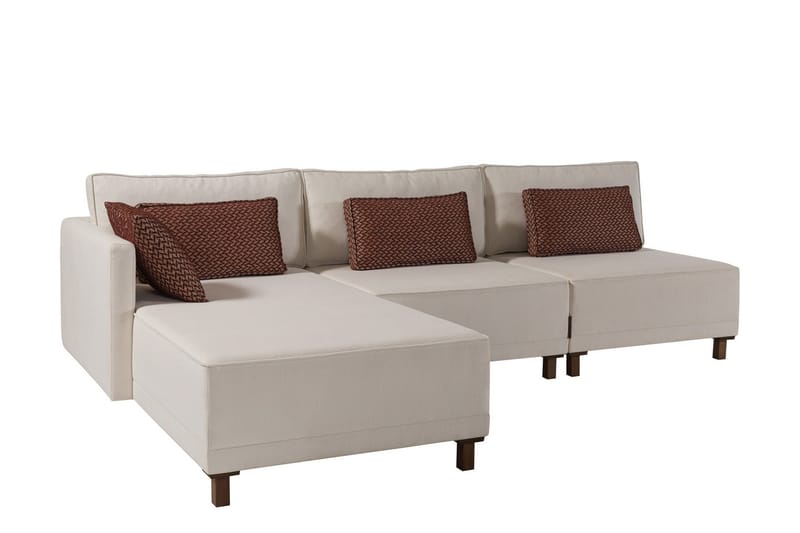 Matris 4-personers Sovesofa med Chaiselong - Beige - Møbler - Sofaer - Sovesofaer