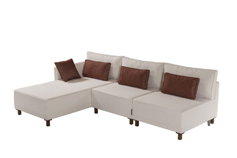 Matris 4-personers Sovesofa med Chaiselong - Beige - Møbler - Sofaer - Sovesofaer