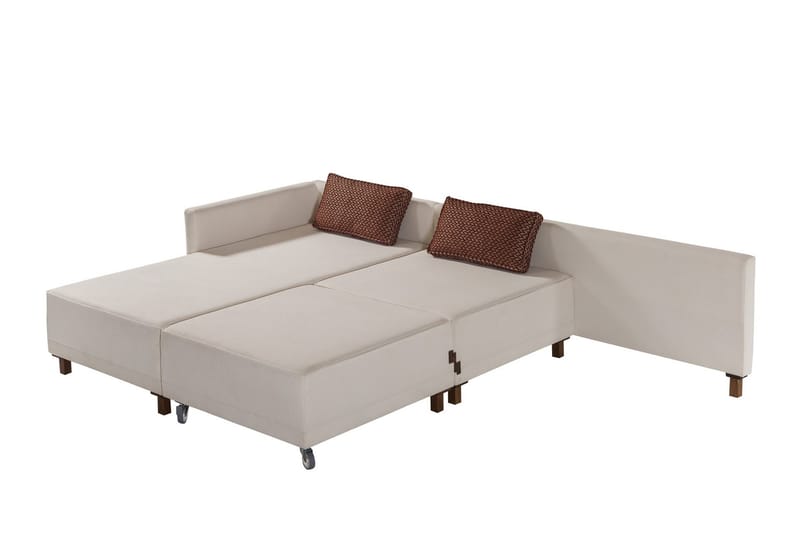 Matris 4-personers Sovesofa med Chaiselong - Beige - Møbler - Sofaer - Sovesofaer