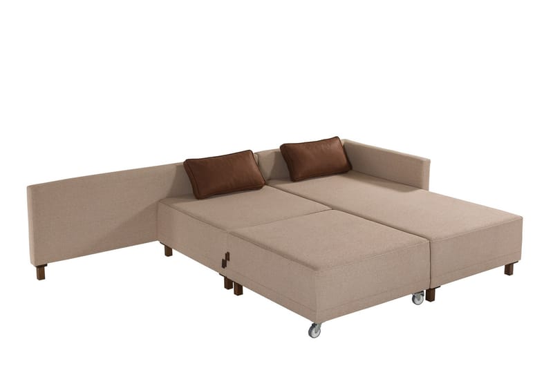 Matris 4-personers Sovesofa med Chaiselong - Brun - Møbler - Sofaer - Sovesofaer