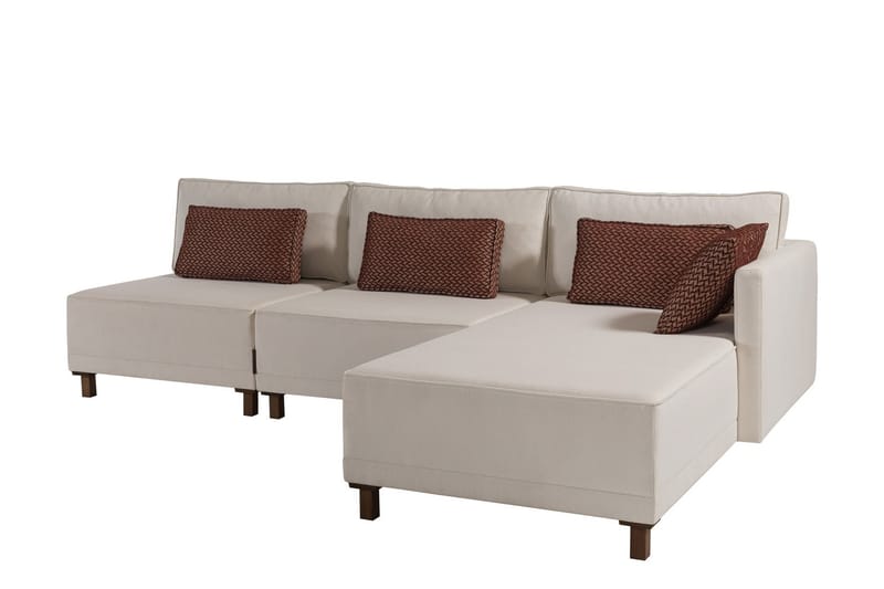 Matris 4-personers Sovesofa med Chaiselong - Beige - Møbler - Sofaer - Sovesofaer