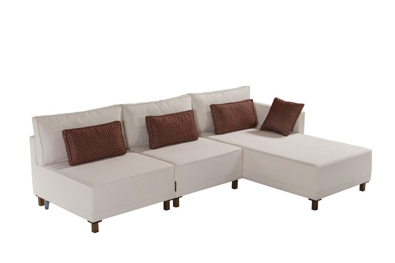 Matris 4-personers Sovesofa med Chaiselong - Beige - Møbler - Sofaer - Sovesofaer