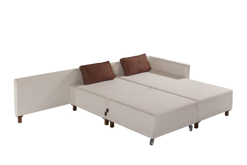 Matris 4-personers Sovesofa med Chaiselong - Beige - Møbler - Sofaer - Sovesofaer