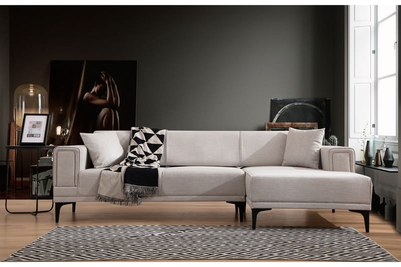 Naoko Sovesofa med chaiselong - Beige - Sovesofaer - Hjørnesovesofa