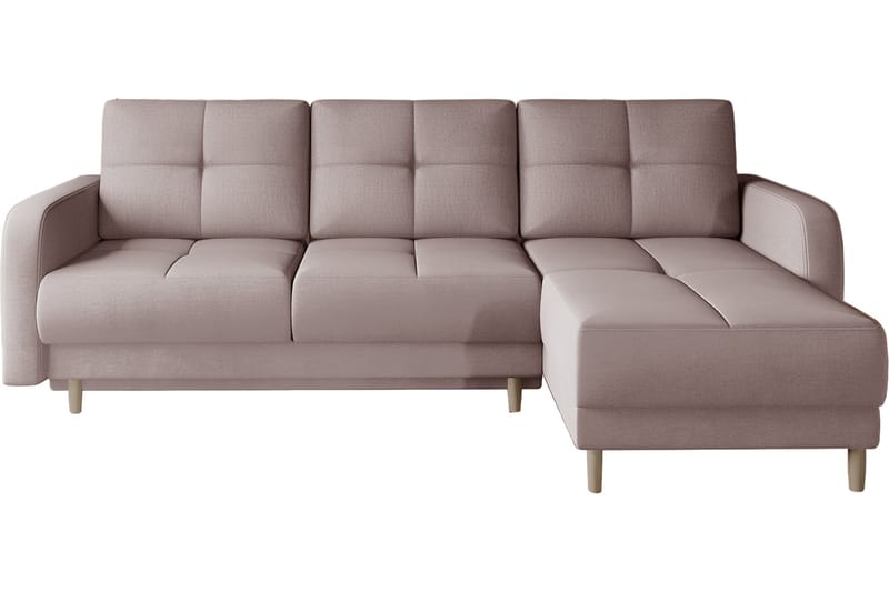 Saimon Sovesofa med Chaiselong og Opbevaring 3-personers - Rosa - Møbler - Sofaer - Sovesofaer