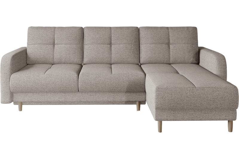 Saimon Sovesofa med Chaiselong og Opbevaring 3-personers - Beige - Møbler - Sofaer - Sovesofaer