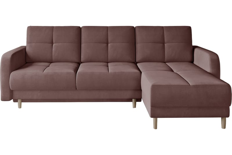 Saimon Sovesofa med Chaiselong og Opbevaring 3-personers - Rosa - Møbler - Sofaer - Sovesofaer