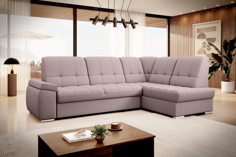 Sajana Sovesofa med Chaiselong 3-personers - Rosa - Møbler - Sofaer - Sovesofaer