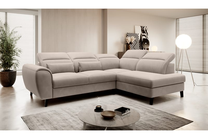 Sajda Sovesofa med Chaiselong 3-personers - Beige - Møbler - Sofaer - Sovesofaer