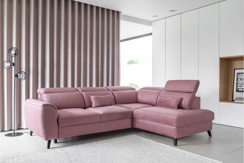 Sajda Sovesofa med Chaiselong 3-personers - Rosa - Møbler - Sofaer - Sovesofaer