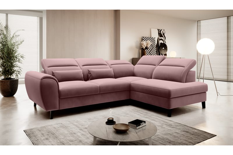 Sajda Sovesofa med Chaiselong 3-personers - Rosa - Møbler - Sofaer - Sovesofaer