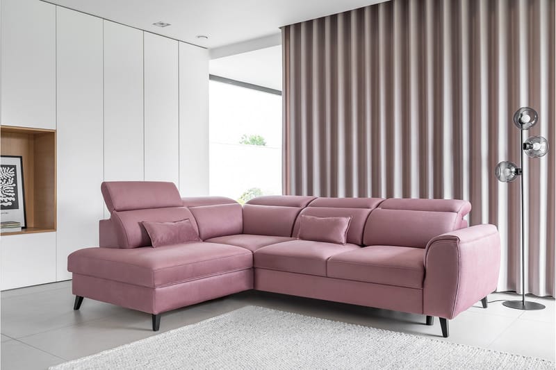 Sajda Sovesofa med Chaiselong 3-personers - Rosa - Møbler - Sofaer - Sovesofaer