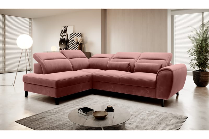 Sajda Sovesofa med Chaiselong 3-personers - Rosa - Møbler - Sofaer - Sovesofaer