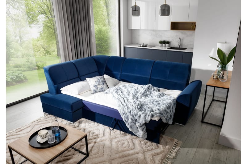 Sajmon Sovesofa med Chaiselong 3-personers - Rosa - Møbler - Sofaer - Sovesofaer