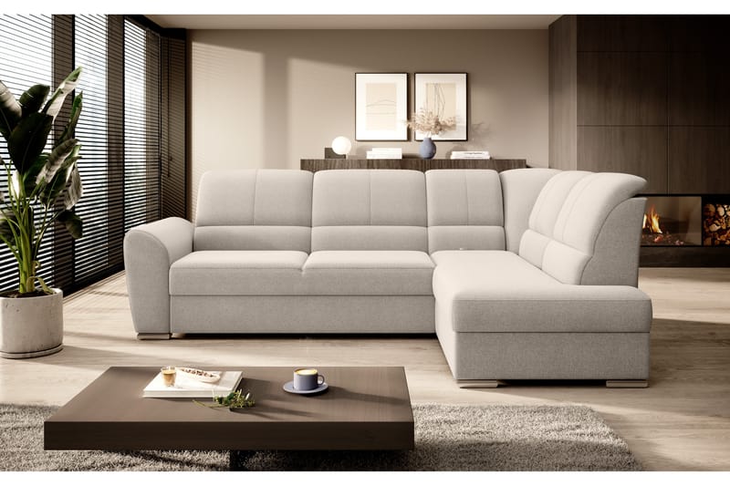 Sajmon Sovesofa med Chaiselong 3-personers - Beige - Møbler - Sofaer - Sovesofaer