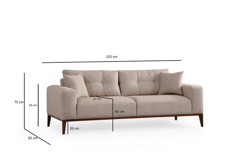 Sinor 4-personers Sovesofa - Beige - Møbler - Sofaer - Sovesofaer