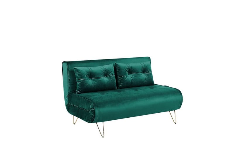 Sofa 2-Pers. velour mørkegrøn VESTFOLD - Grøn - Møbler - Sofaer - Sovesofaer