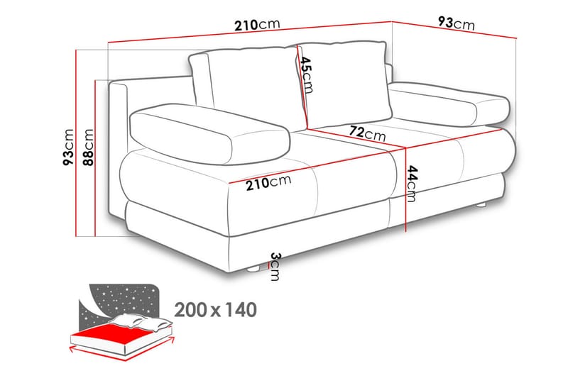 Sofa Brun - Møbler - Sofaer - Sovesofaer