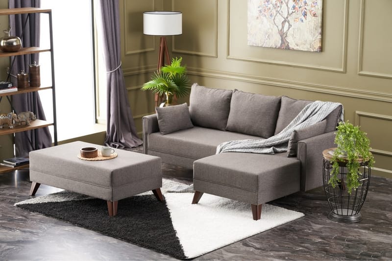 Antigua Mini Sovesofa med Chaiselong Højre - Brun - Møbler - Sofaer - Sovesofaer - Sovesofa chaiselong