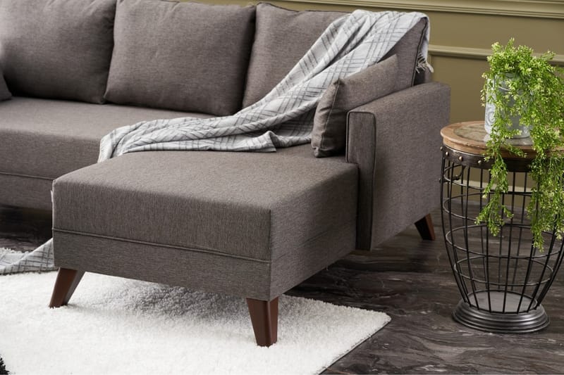 Antigua Mini Sovesofa med Chaiselong Højre - Brun - Møbler - Sofaer - Sovesofaer - Sovesofa chaiselong