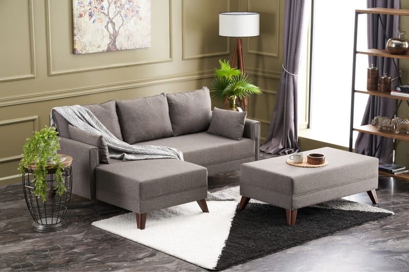 Antigua Mini Sovesofa med Chaiselong Venstre - Brun - Møbler - Sofaer - Sovesofaer - Sovesofa chaiselong