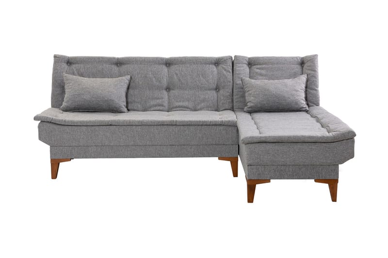 Hunterville Sovesofa m. Chaiselong 4-Pers. 107x205 - Grå - Møbler - Sofaer - Sovesofaer - Sovesofa chaiselong