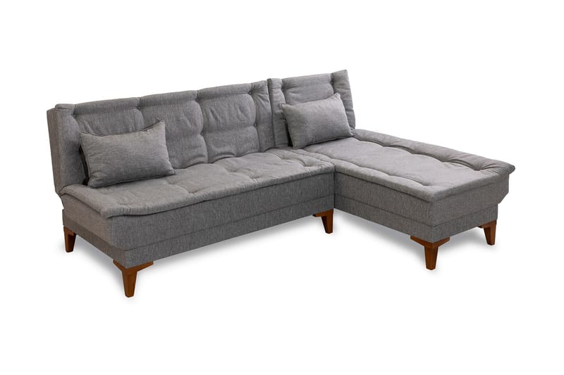 Hunterville Sovesofa m. Chaiselong 4-Pers. 107x205 - Grå - Møbler - Sofaer - Sovesofaer - Sovesofa chaiselong