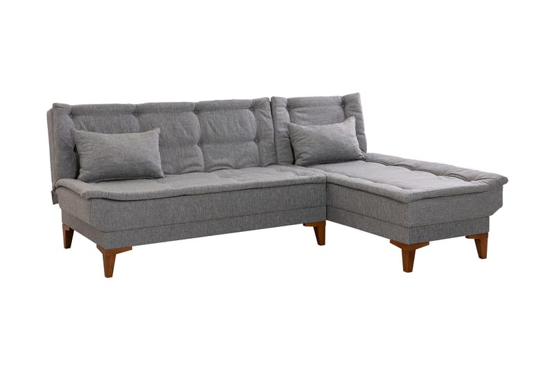 Hunterville Sovesofa m. Chaiselong 4-Pers. 107x205 - Grå - Møbler - Sofaer - Sovesofaer - Sovesofa chaiselong