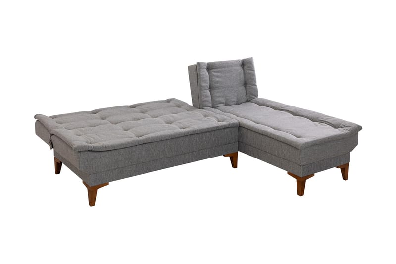 Hunterville Sovesofa m. Chaiselong 4-Pers. 107x205 - Grå - Møbler - Sofaer - Sovesofaer - Sovesofa chaiselong