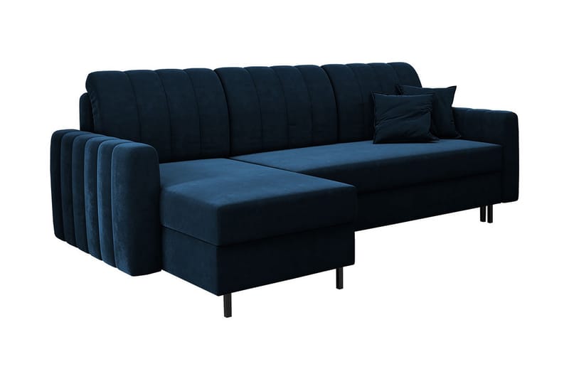 Sovesofa med chaiselong - Blå - Møbler - Sofaer - Sovesofaer - Sovesofa chaiselong