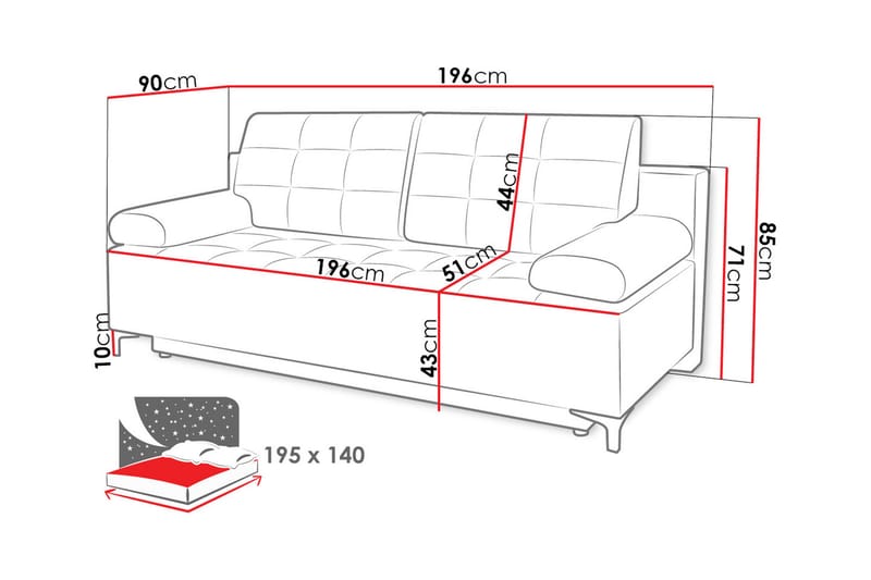 Sovesofa FABIO - Møbler - Sofaer - Sovesofaer